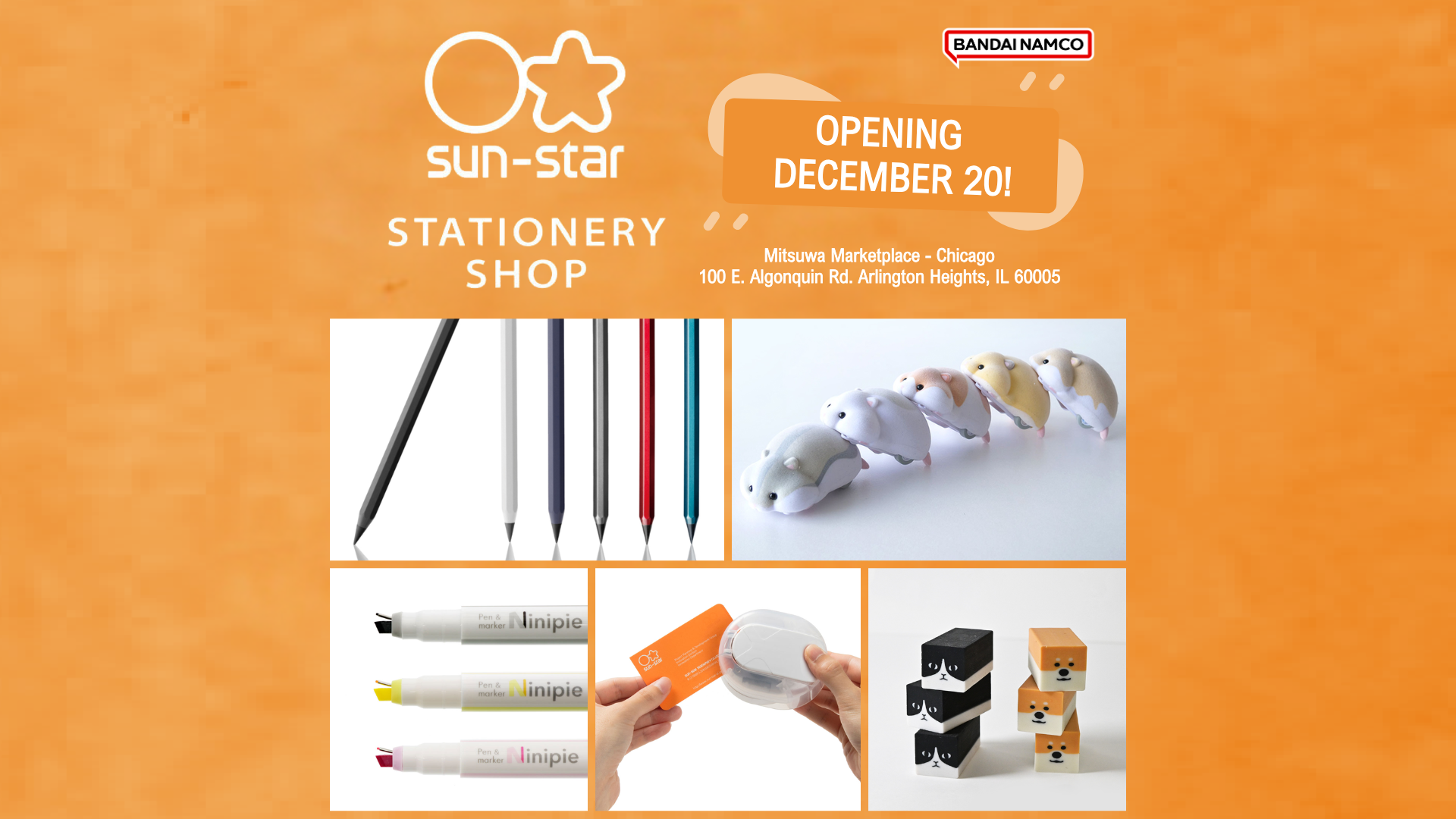 Sun-Star Stationery Mitsuwa Chicago Pop-Up from December 20th to February 28th